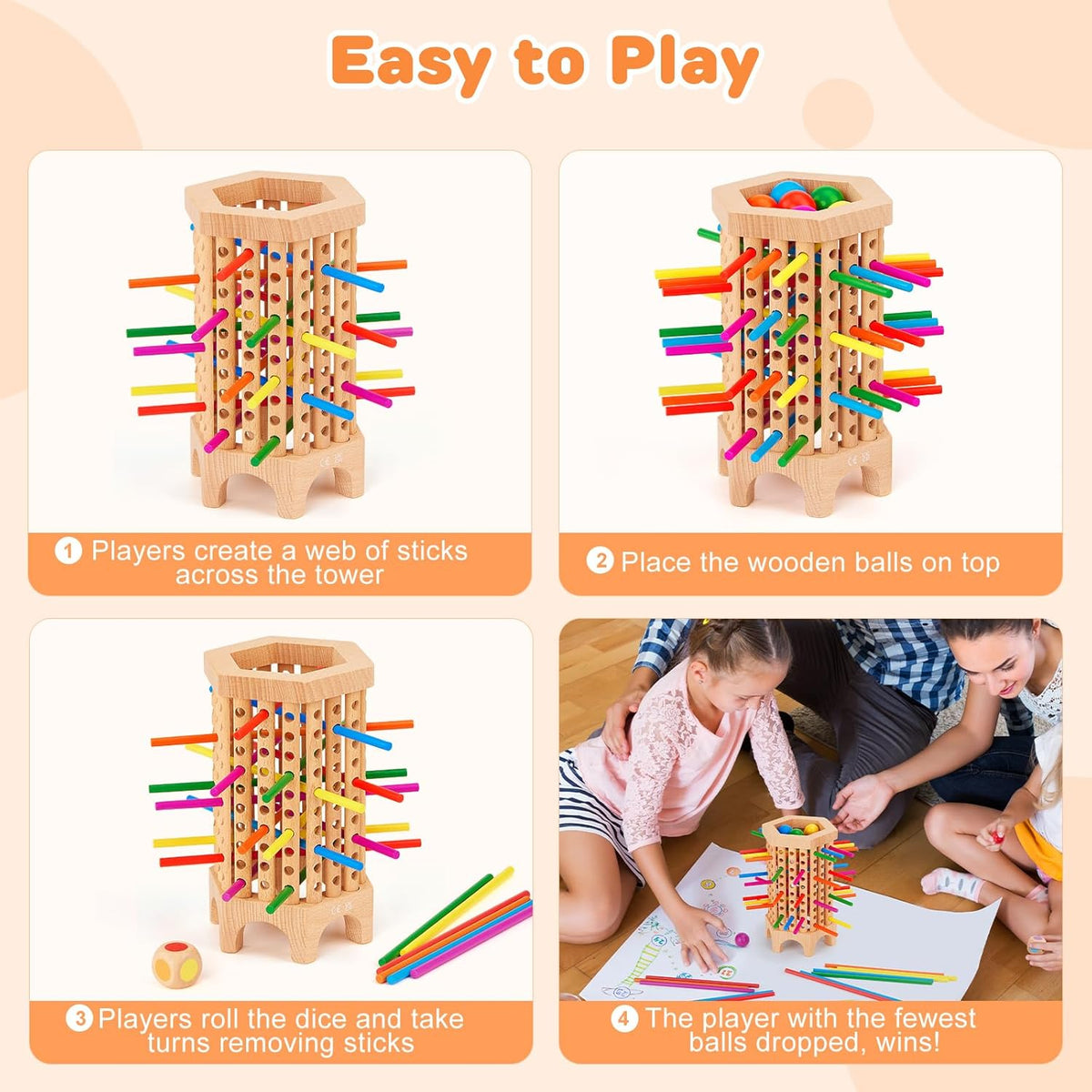 36 Colorful Stick Math Educational Dice Game for 2-6 Players N420877