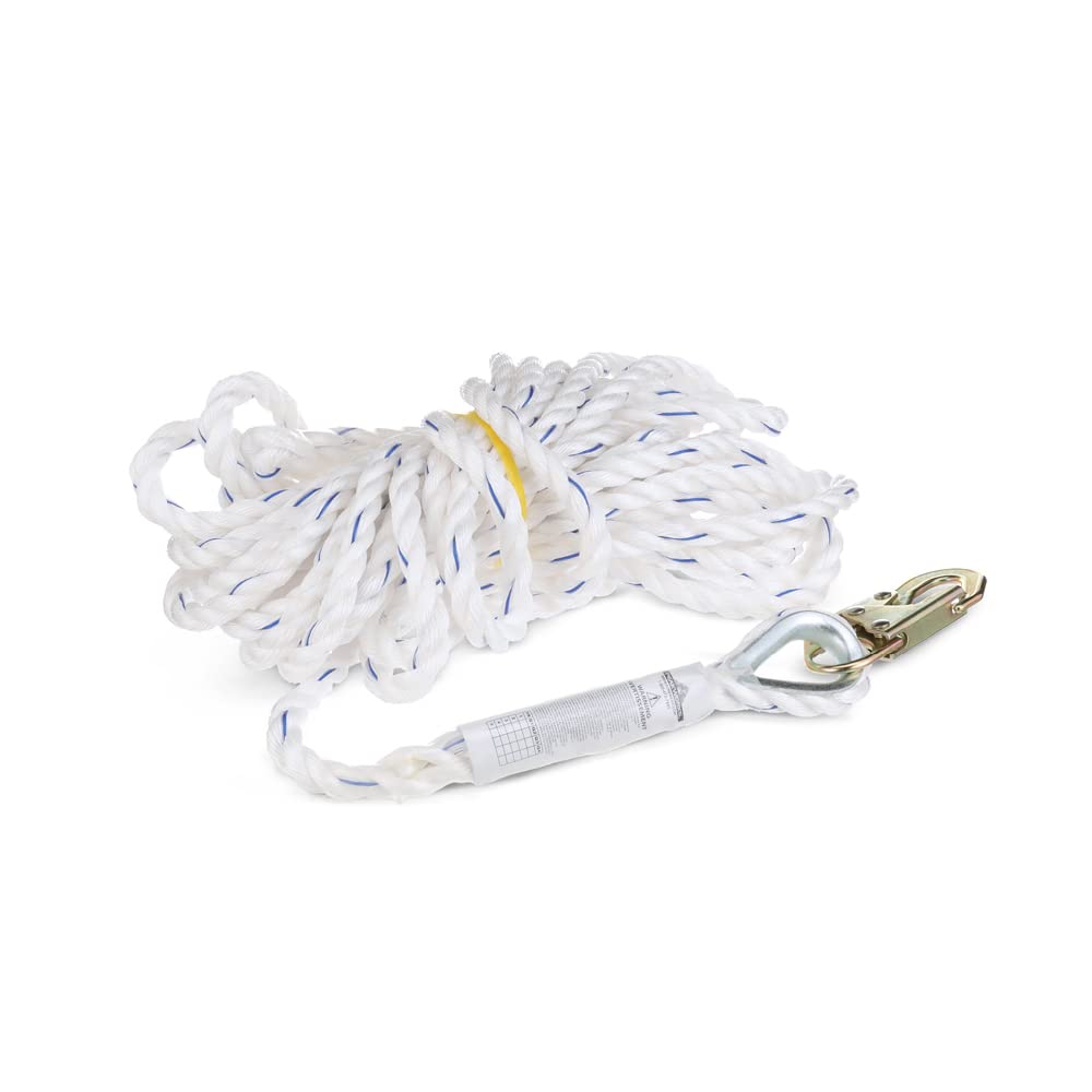 50' Vertical Cable Rope Grab with Galvanized Steel Snap Hook X627524