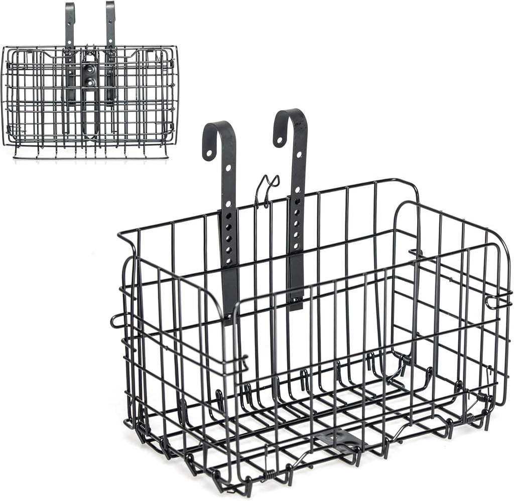Black Steel Folding Front Bicycle Basket T613
