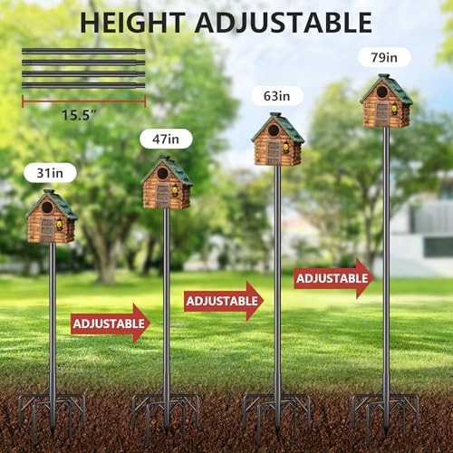 79 Inch Heavy Duty Bird Feeder Pole Kit with 5 Base Prongs Z5897