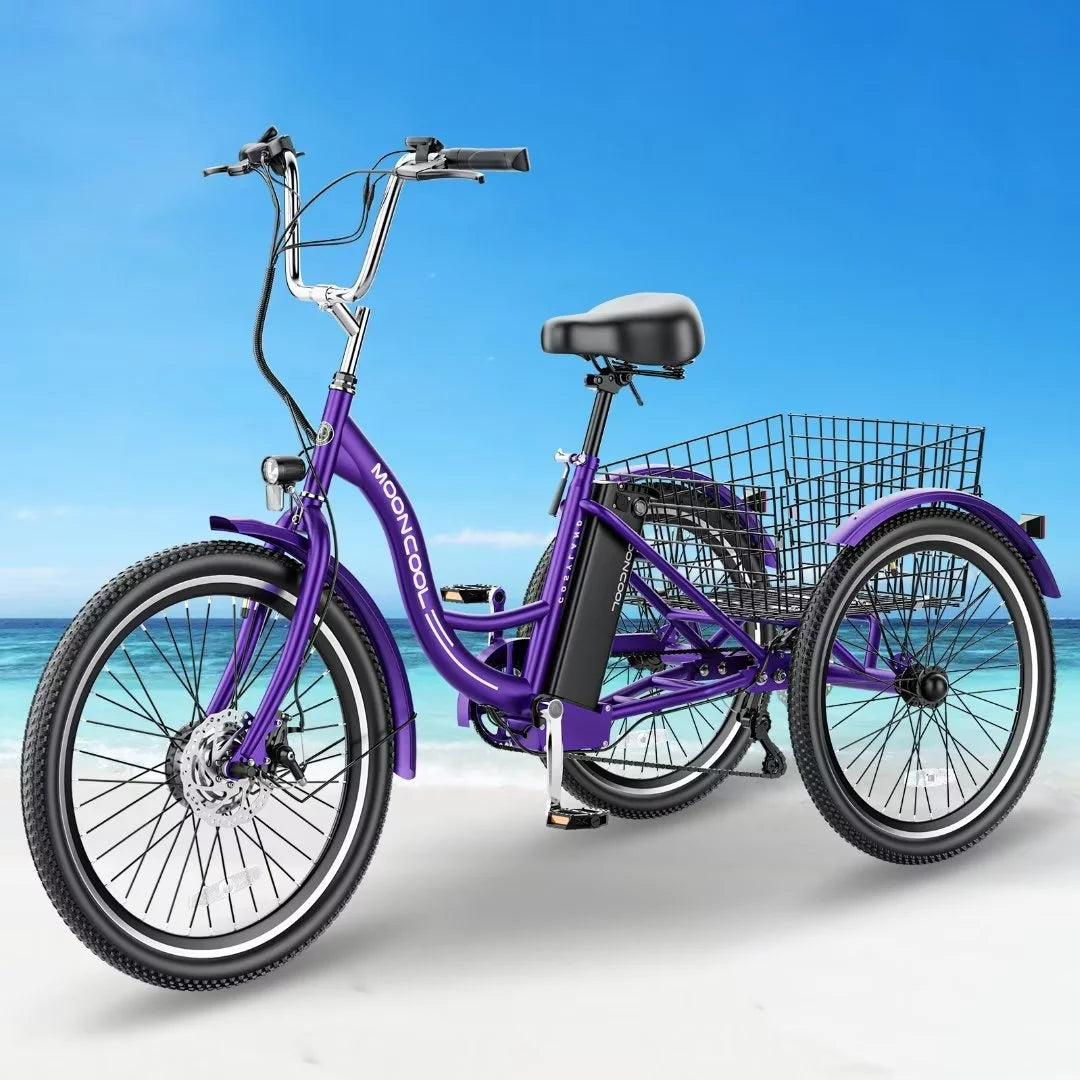24Inch 500W 7-Speed Electric Tricycle with Removable Lithium Battery G859731