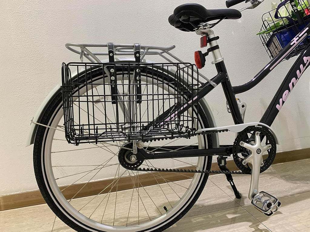 Black Steel Folding Front Bicycle Basket T613