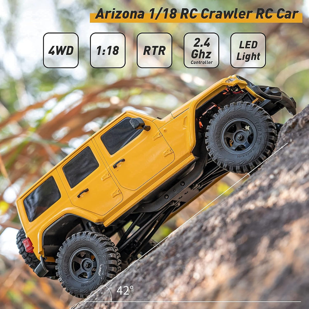 1/18 RC Crawler, 2.4GHz 4WD RC Cars with Battery Charger X29840