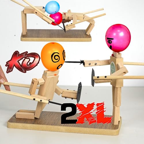 Wooden Fencing Puppets Toys Balloon Bamboo Man Battle Game (with 200 Balloons) E27816