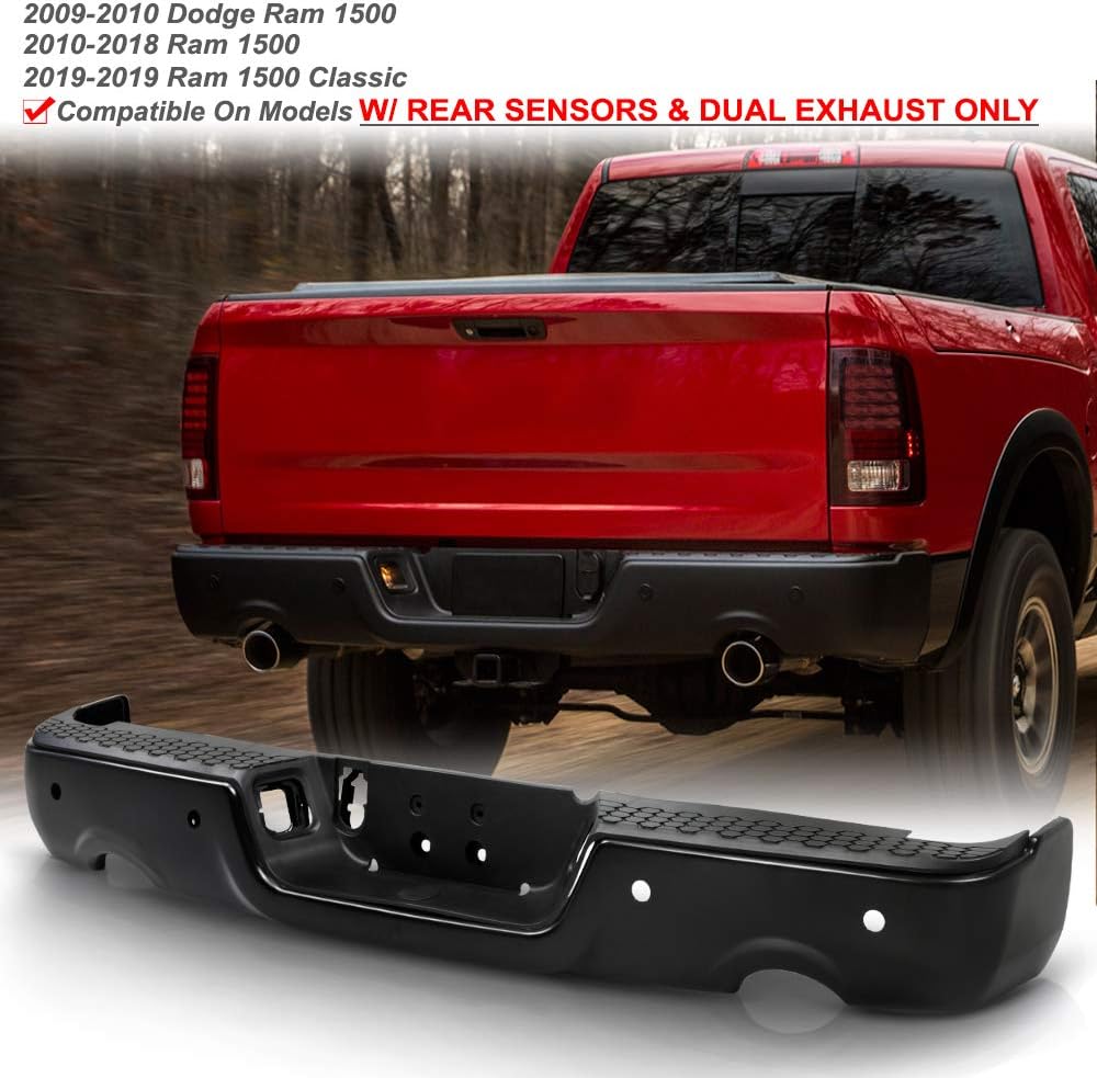 Black Steel Rear Step Bumper W383