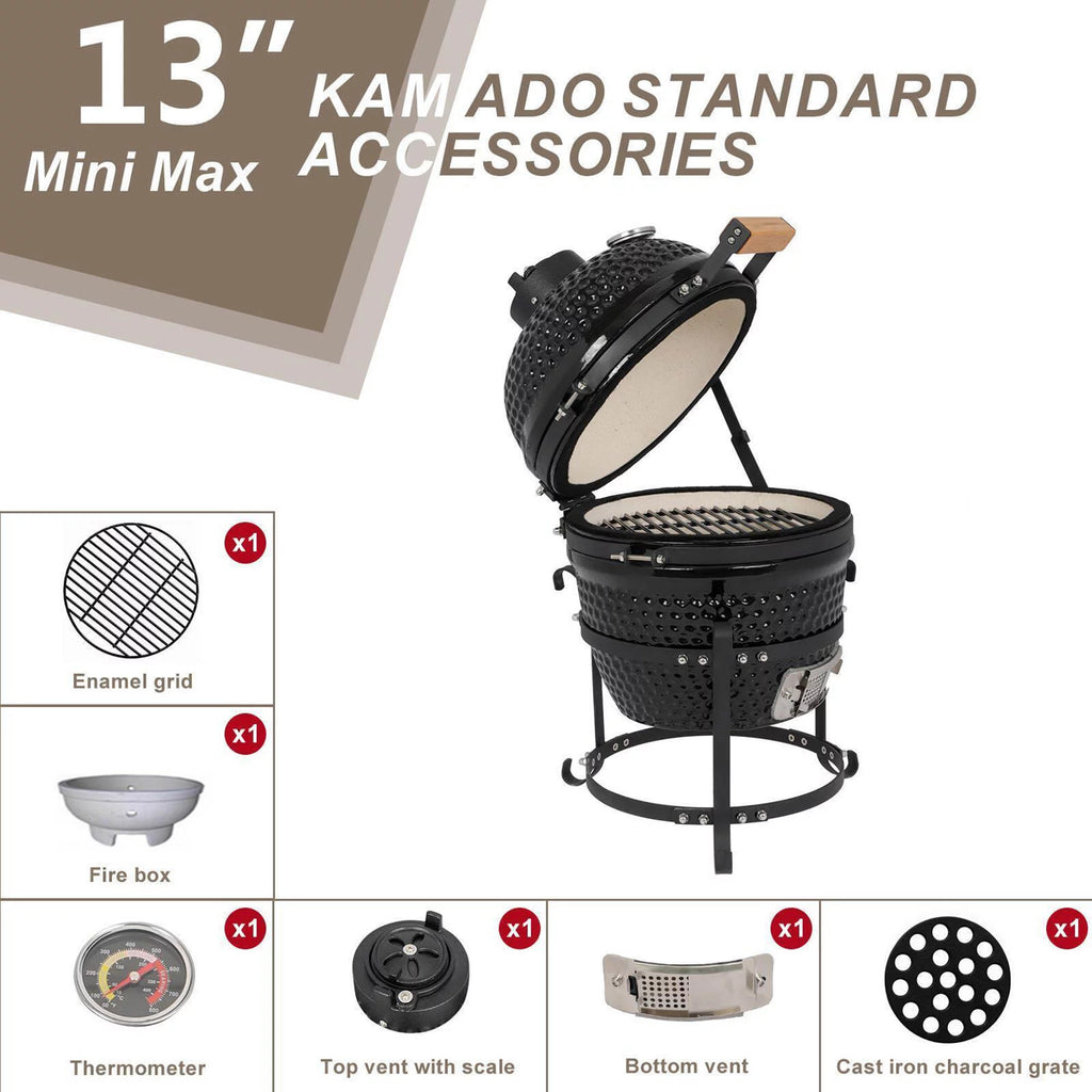 13'' Charcoal BBQ Grill Smoker J9962