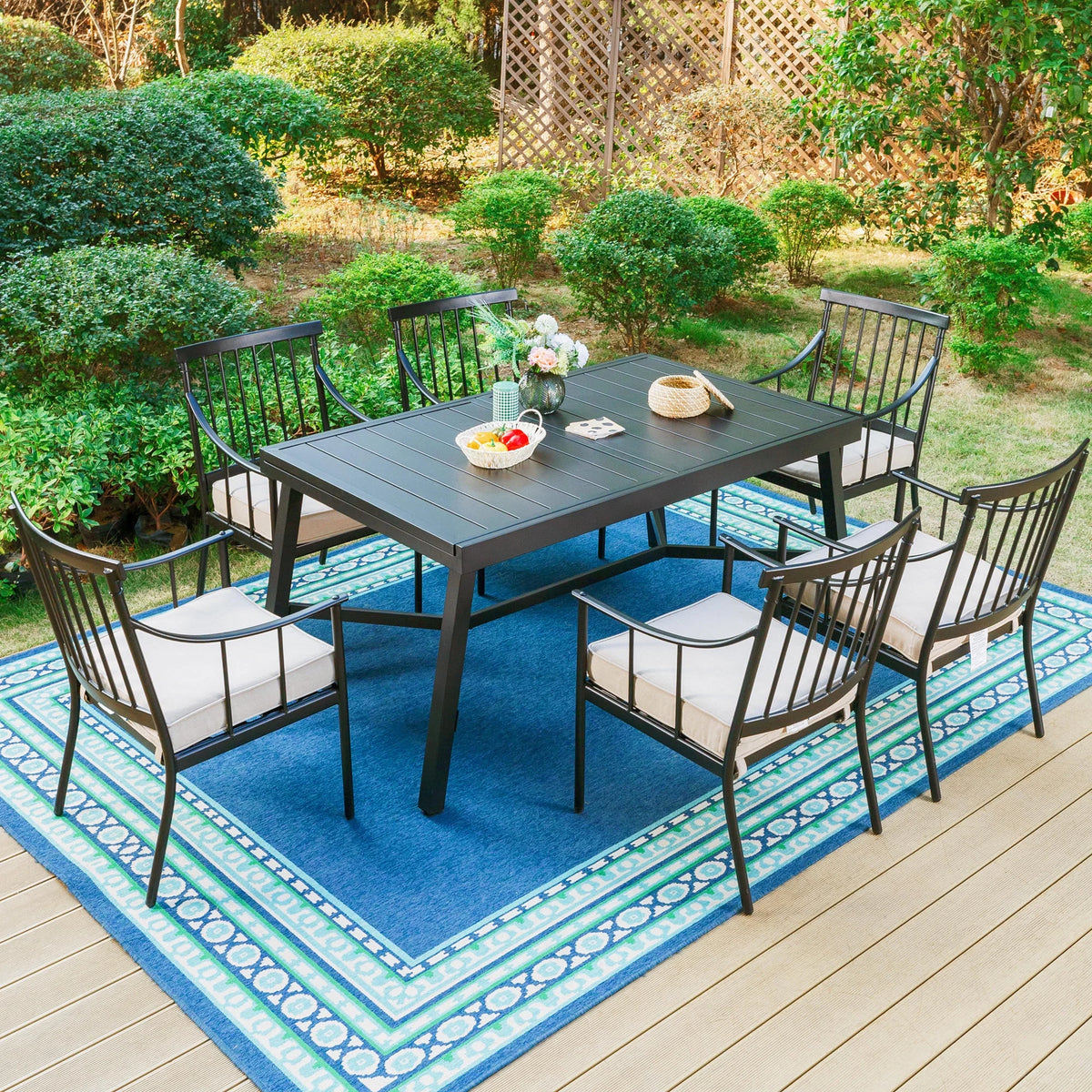 Black Expandable Metal Dining Table O299266