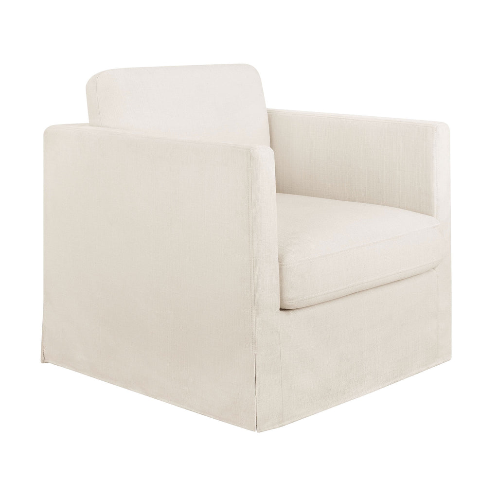 Cream Slipcover Swivel Chair K362