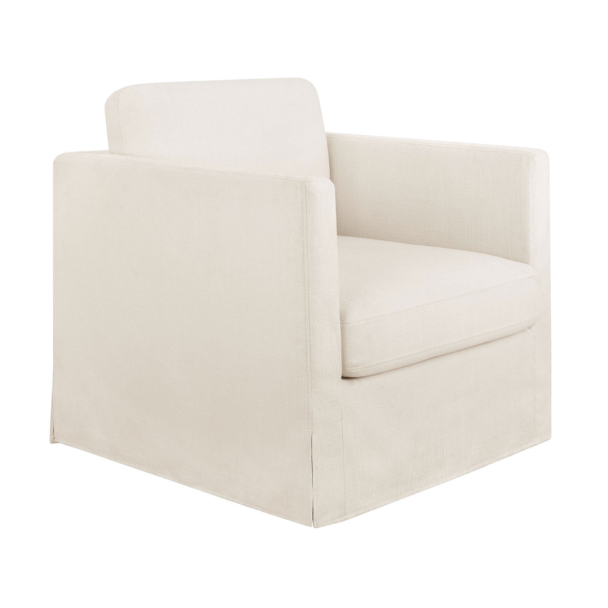 Cream Slipcover Swivel Chair K362