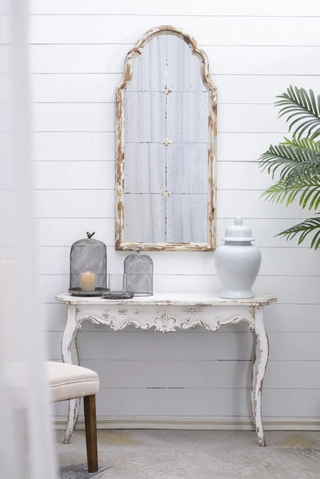 Vintage Weathered Finish Console Table T437650