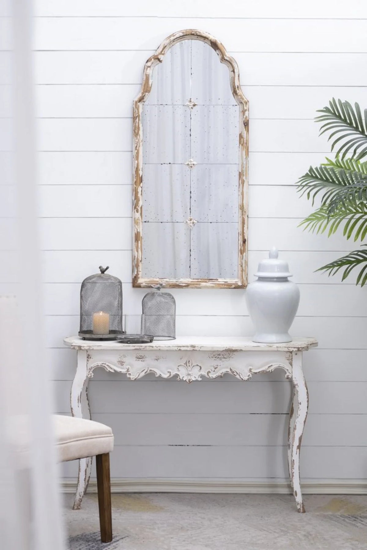 Vintage Weathered Finish Console Table T437650
