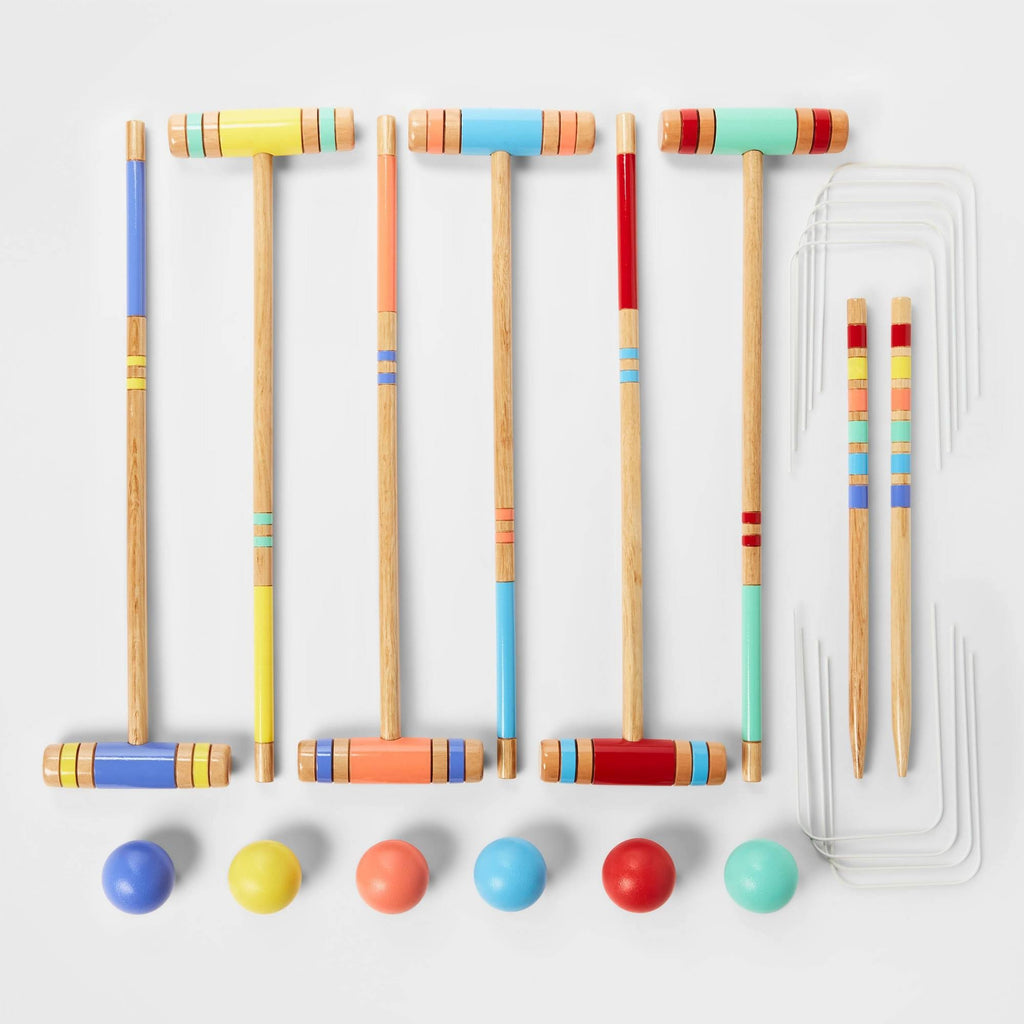 24 Pieces Croquet Game Set with Storage Carry Bag C498881