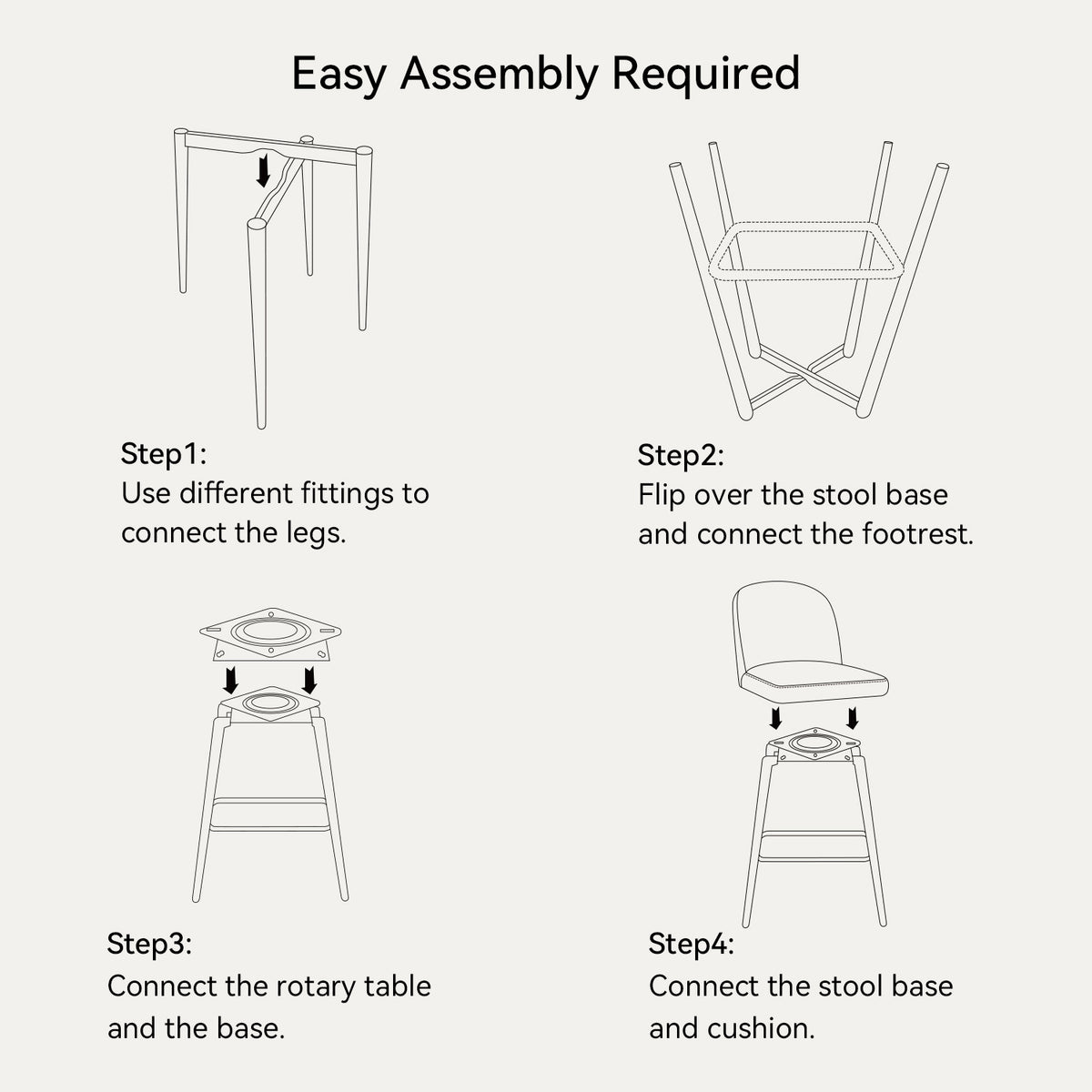 Black 26 Inch Upholstered Swivel Bar Stools Set of 2 with Back and Metal Legs O2186