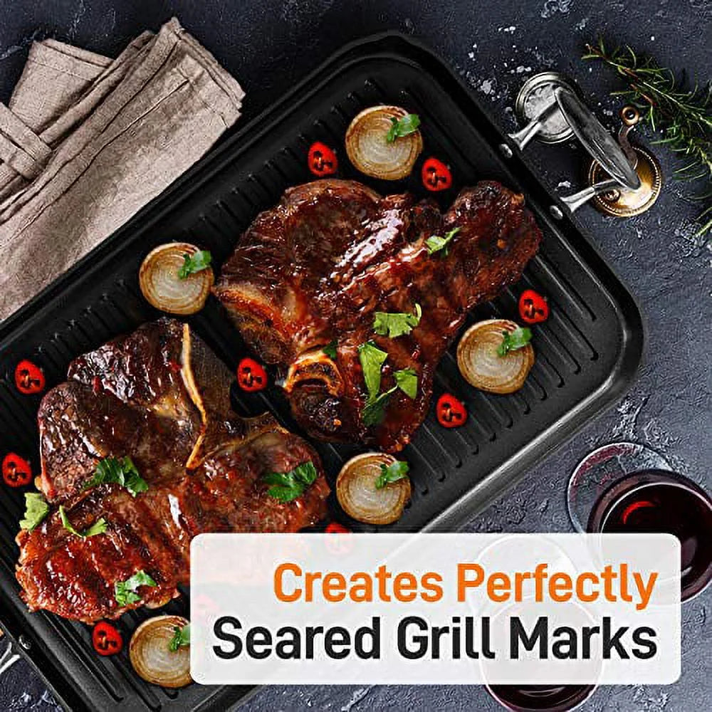 20" x 13" Nonstick Hard-Anodized Grill Pan Z2401