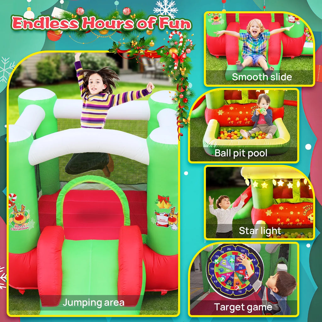 Christmas Jump 'n Bounce House with Blower D56497