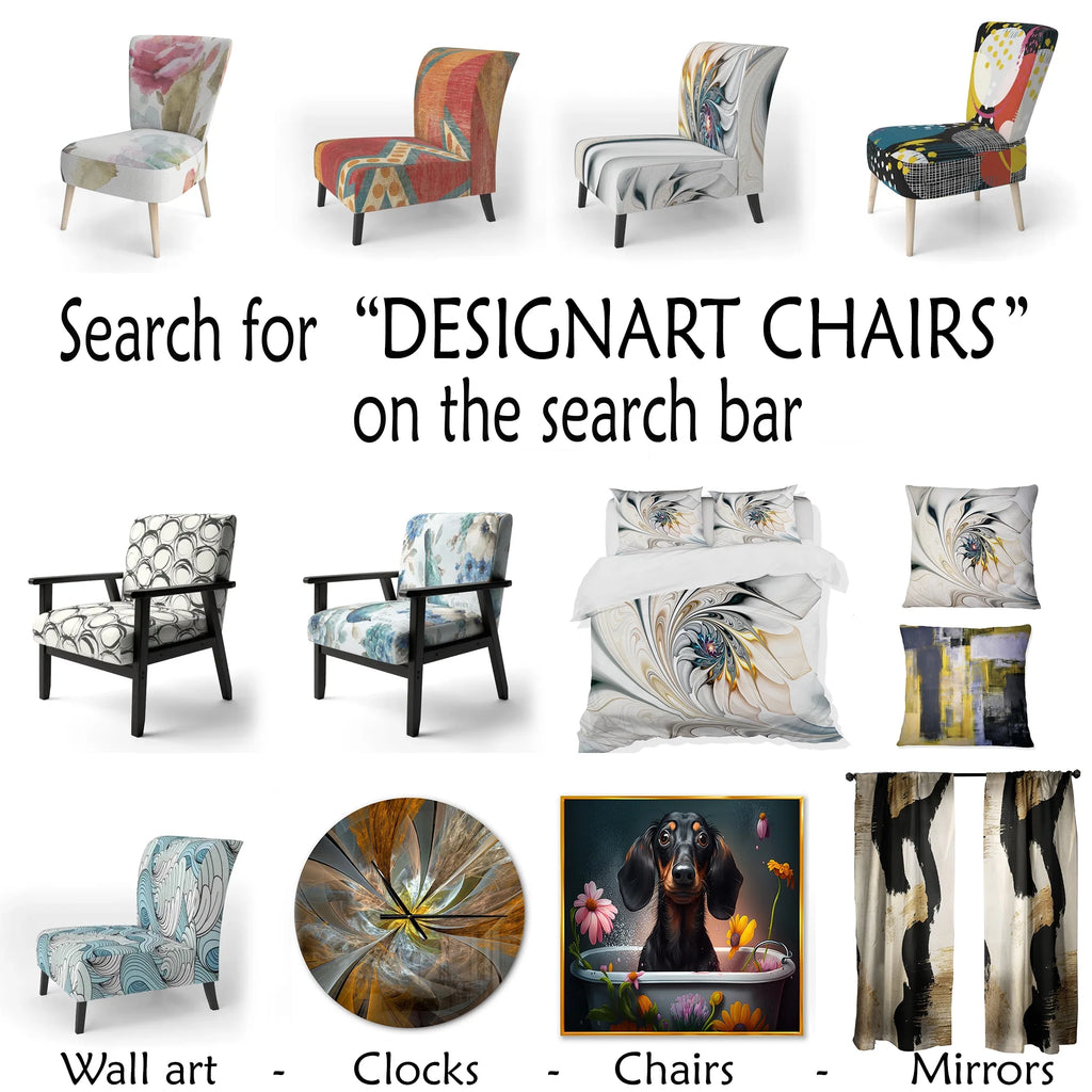 Upholstered Patterned Accent Chair and Arm Chair K401
