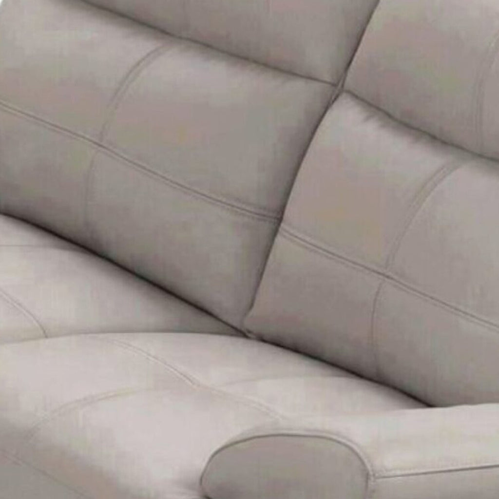 Light Gray Leather Loveseat O858415
