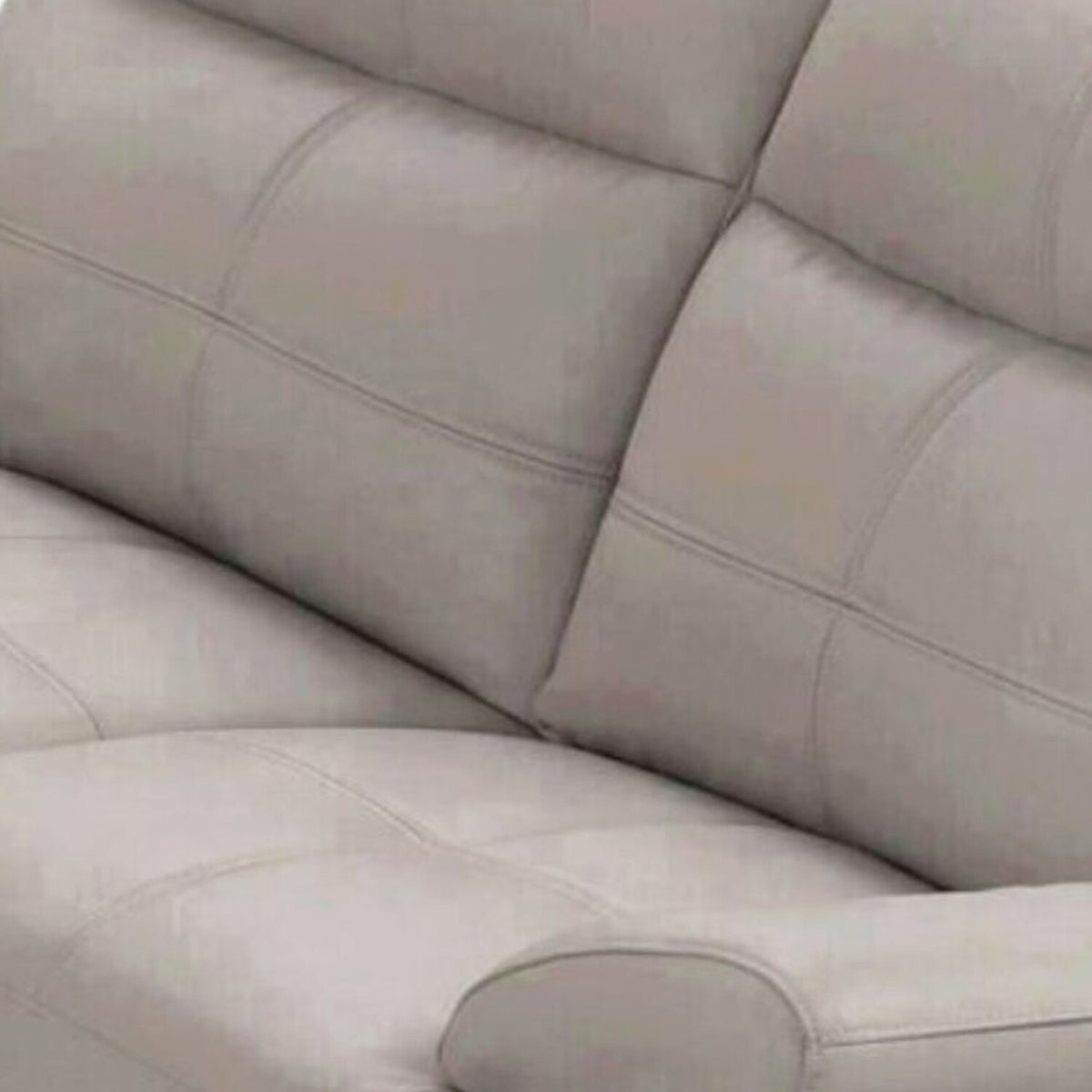 Light Gray Leather Loveseat O858415