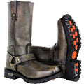 Distressed Brown Motorcycle Leather Boots T753