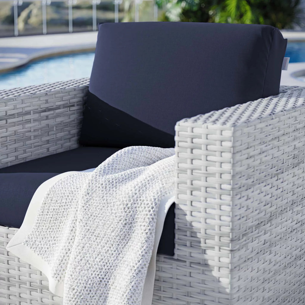 Light Gray Navy Outdoor Patio Armchair L5852