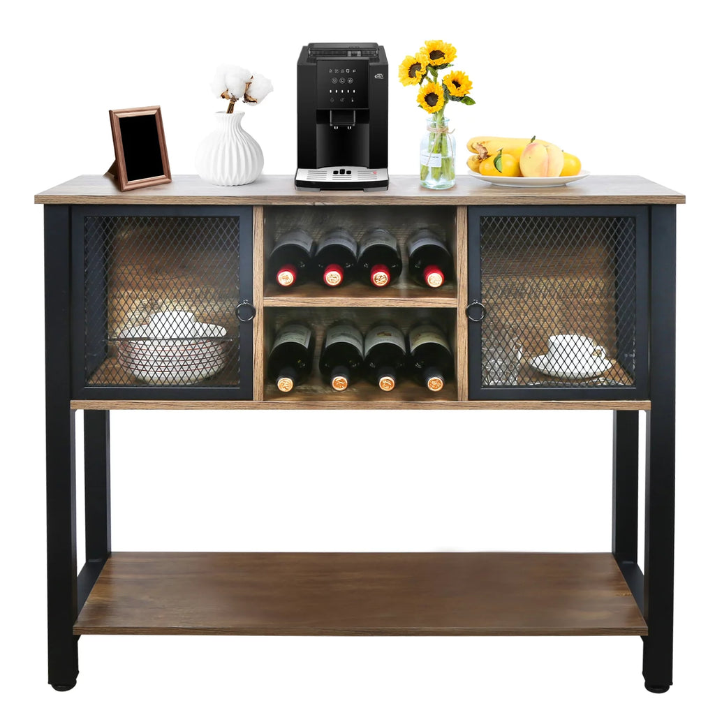 Brown Buffet Sideboard with Storage Shelves L86463