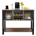 Brown Buffet Sideboard with Storage Shelves L86463