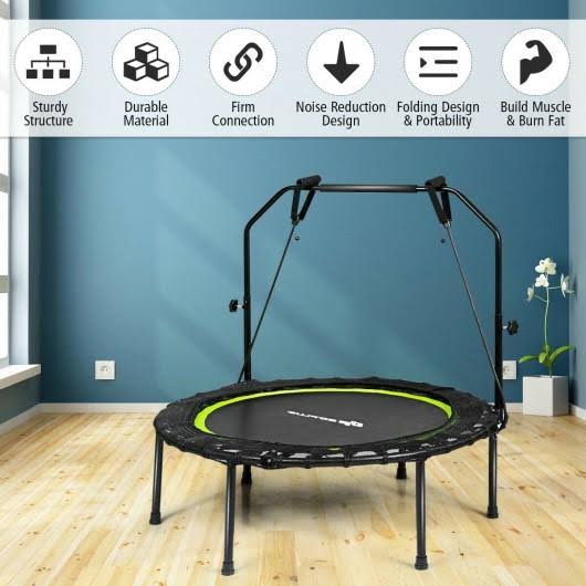 40 inch Foldable Fitness Rebounder with Resistance Bands Z62091