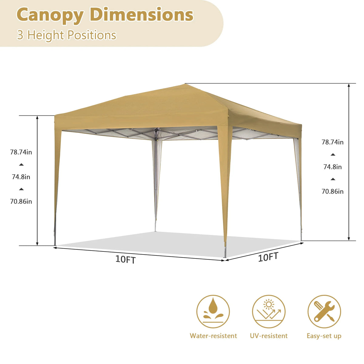 10 ft x 10 ft White Pop Up Canopy Tent with Carry Bag P262582