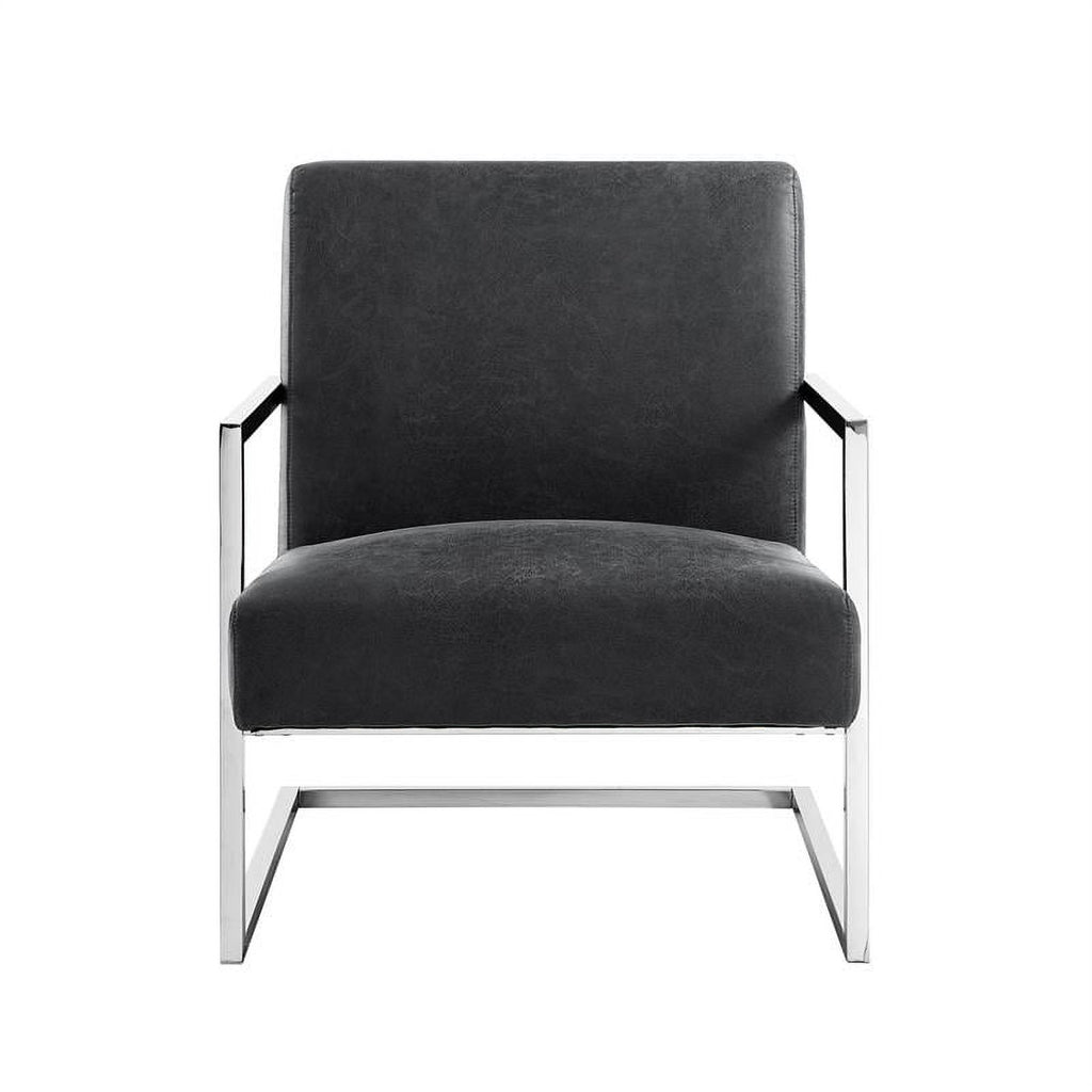 Charcoal Faux Leather Accent Chair X760