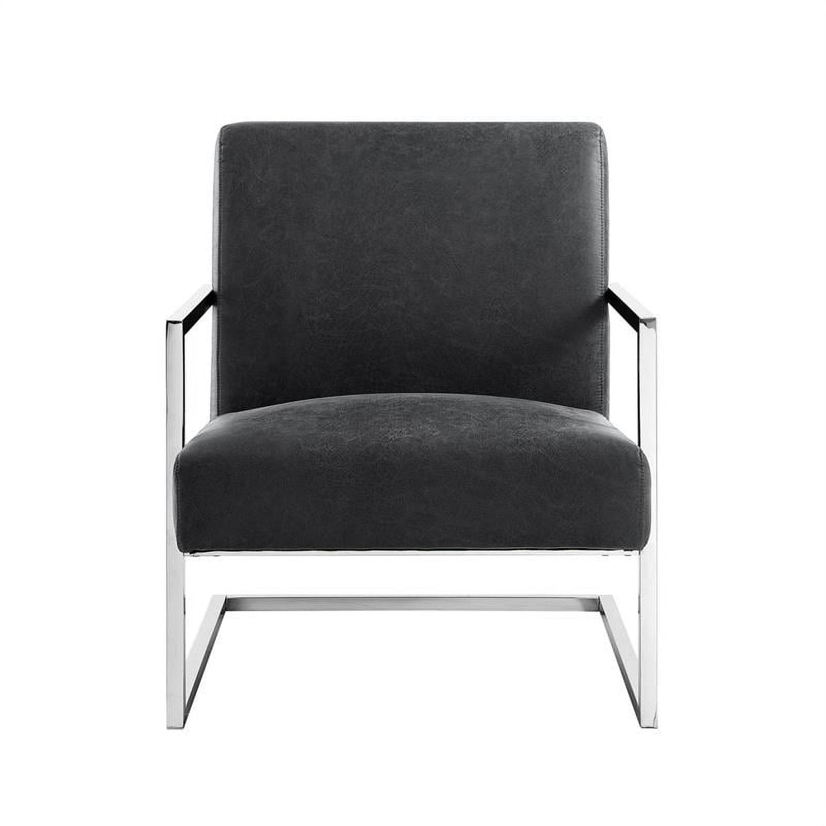 Charcoal Faux Leather Accent Chair X760