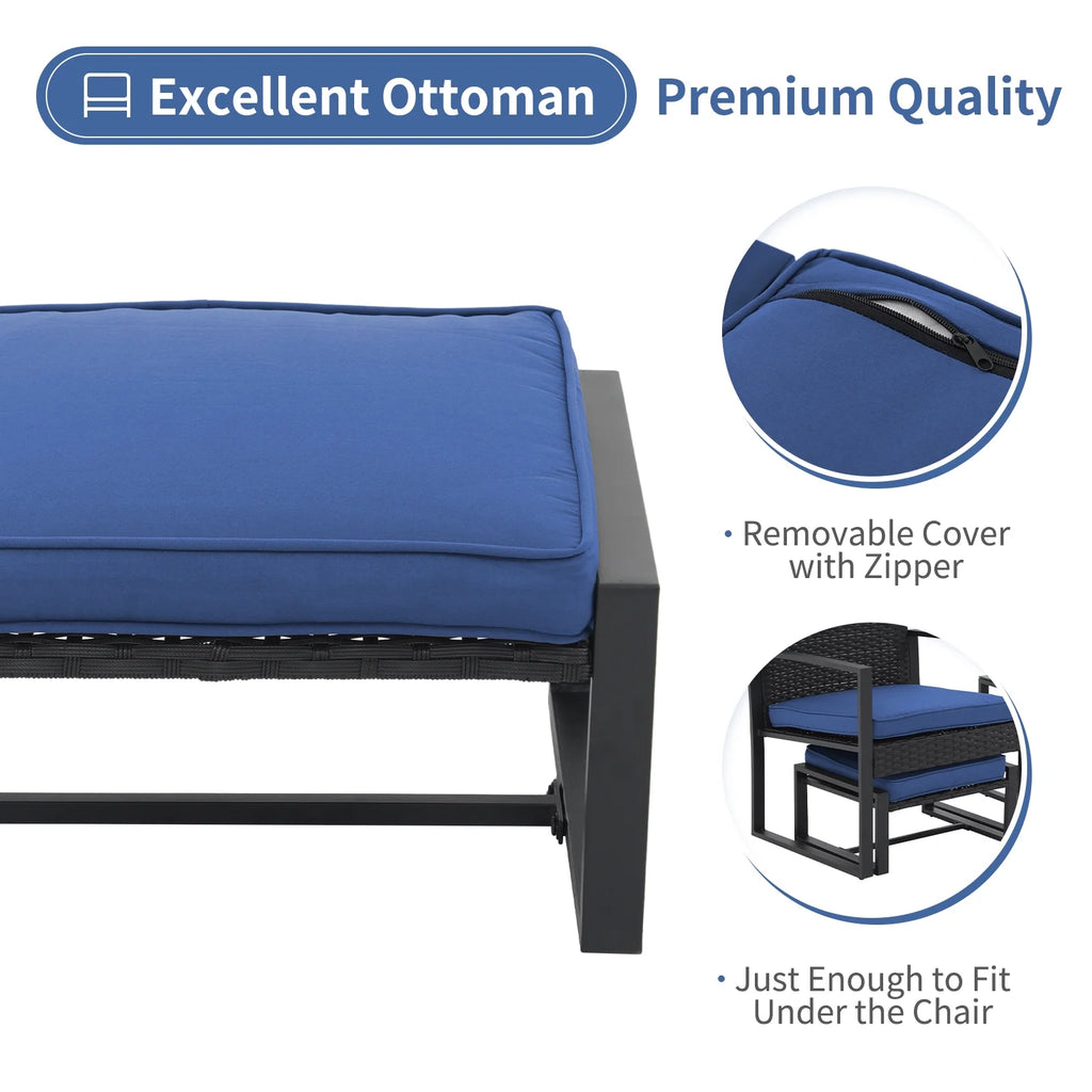 5-Piece Outdoor Furniture Set with Ottomans & Cushions P4051
