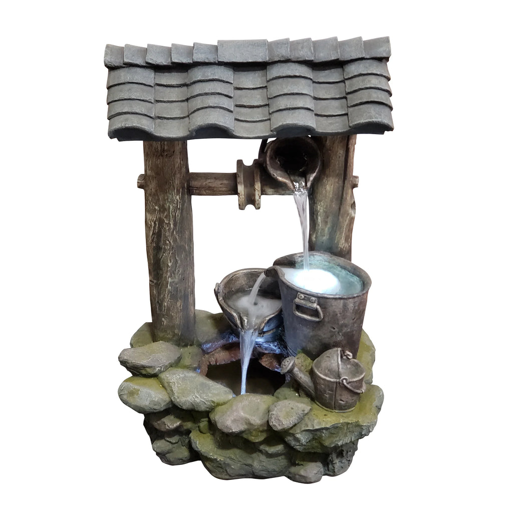 Polyresin Well Fountain with LED Lights Z672