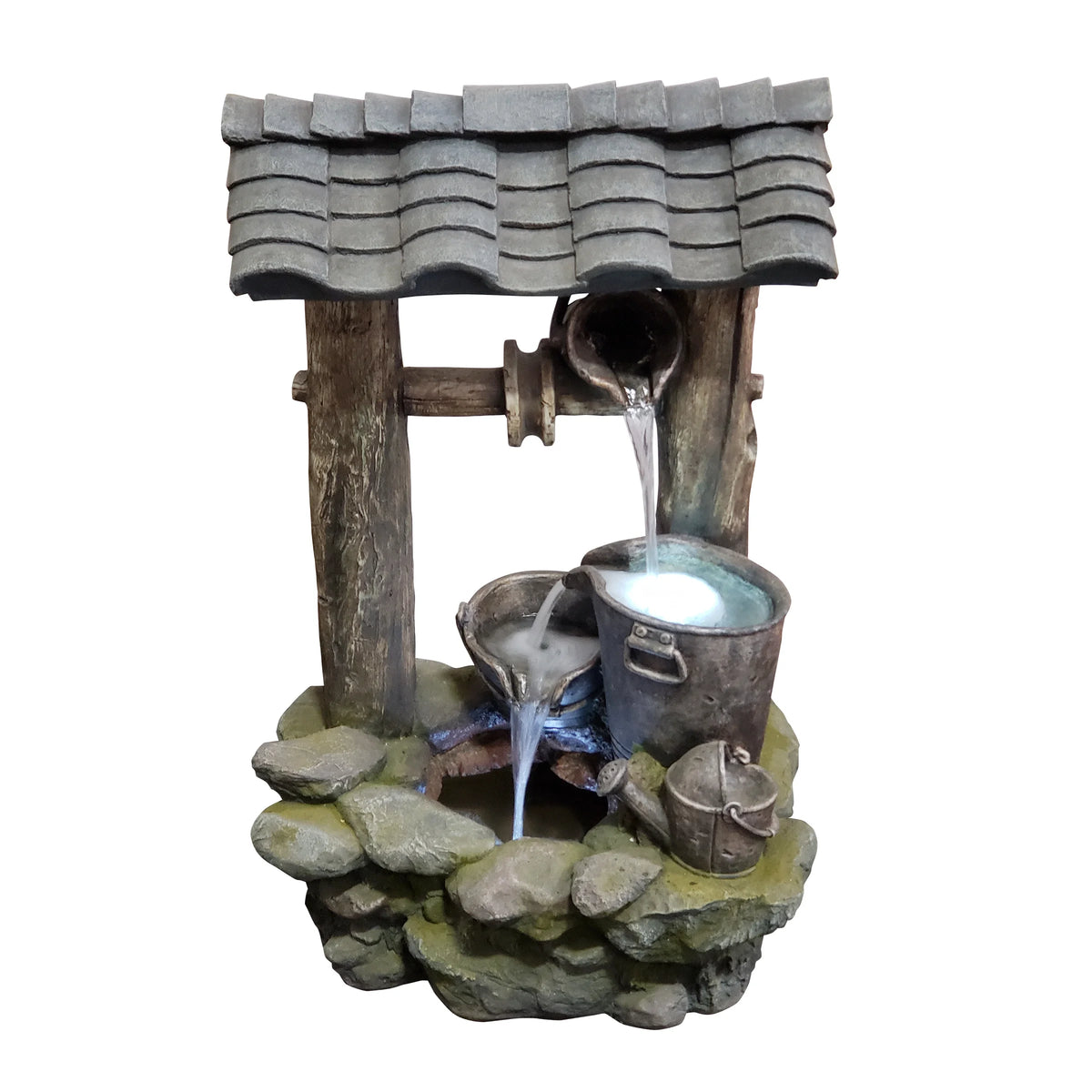 Polyresin Well Fountain with LED Lights Z672