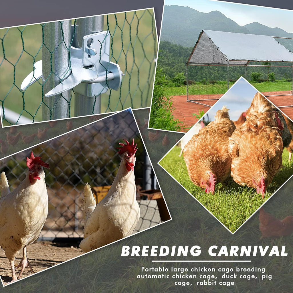 Large Metal Chicken Coop Run Outdoor Poultry Cage I6147