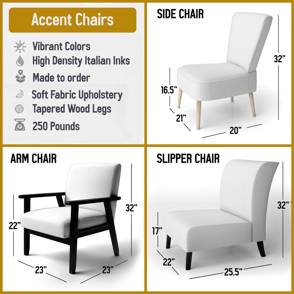 Upholstered Patterned Accent Chair and Arm Chair K401