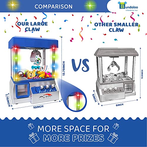 Blue Electronic Mini Candy and Toy Grabber Dispenser with Lights Sound & 4 Mini Plush Animals S846