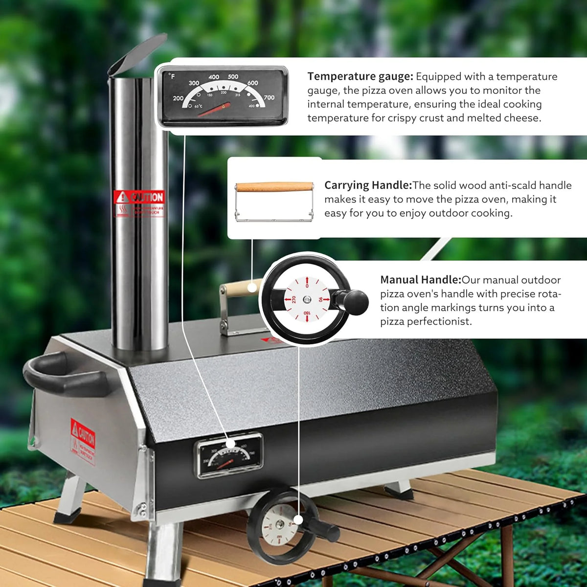 12" Portable Wood Fired Pizza Oven with Carry Bag O5471
