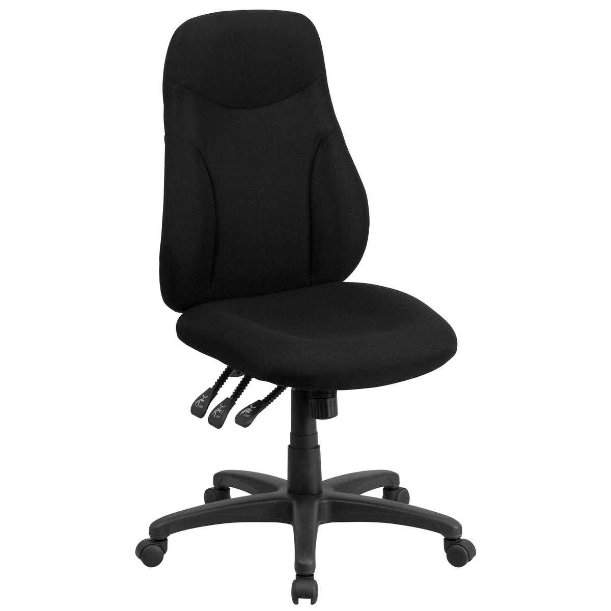 Black Fabric High Back Ergonomic Task Office Chair M3704