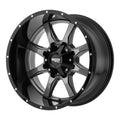 24x22 Gloss Gray Wheel with Gloss Black Lip S877