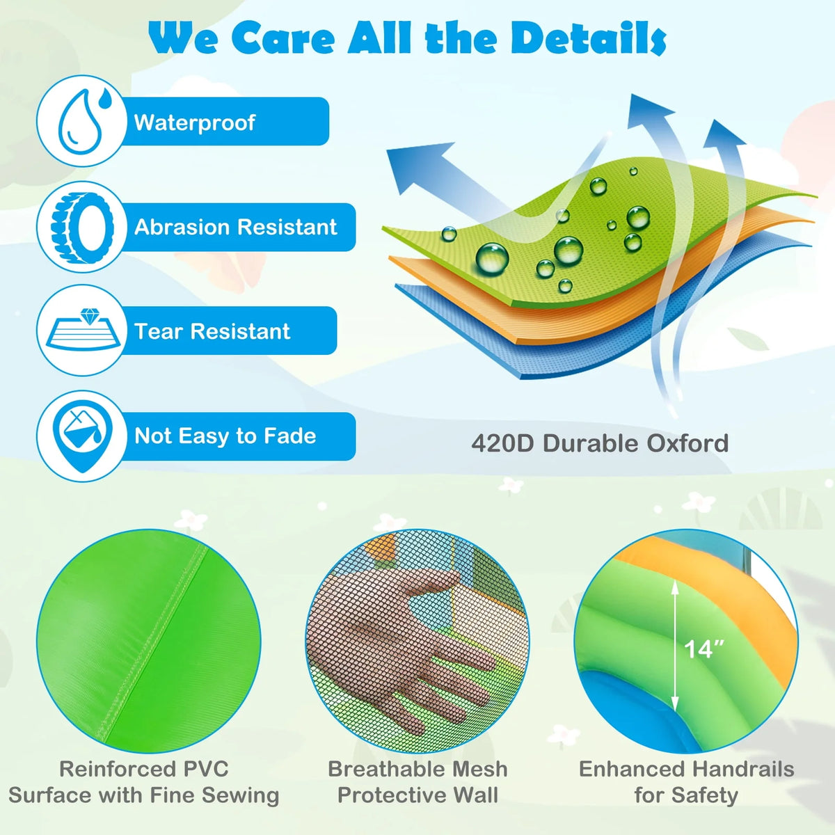 Inflatable Water Slide Park with Double Slides Splash Pool S603