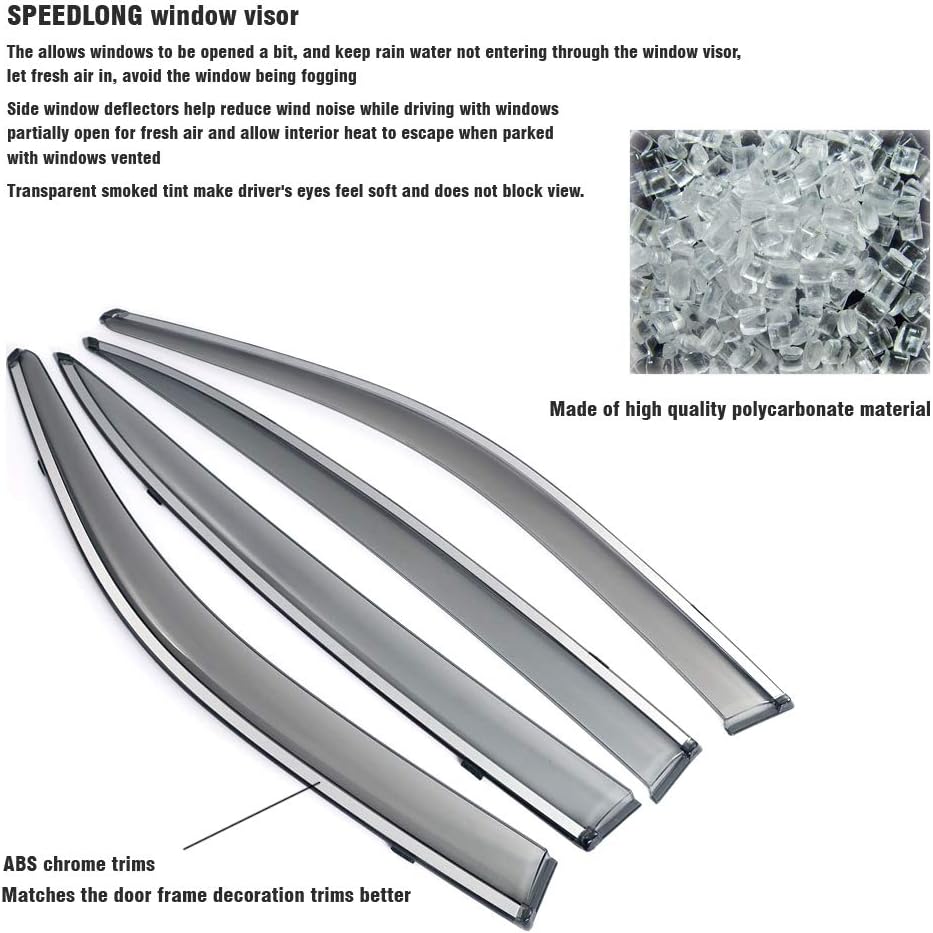 Car Window Visor Vent Shade Deflector Sun/Rain Guards F198