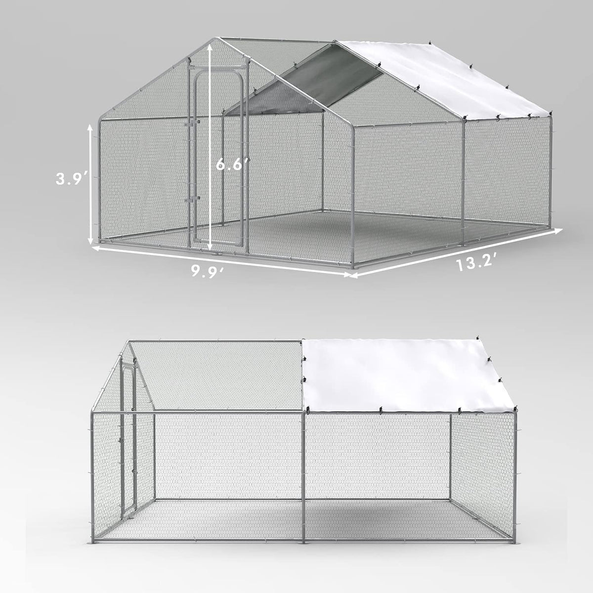 Large Metal Chicken Coop Run Outdoor Poultry Cage I6147
