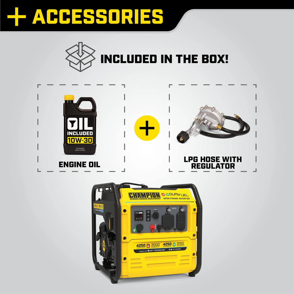4250-Watt Dual Fuel Open Frame Inverter Generator K365