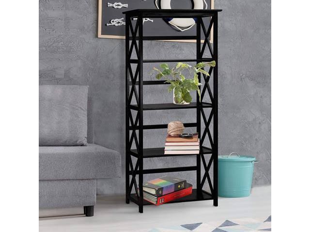 5-Shelf Bookcase with 3-Shelf Folding Bookcase N56038