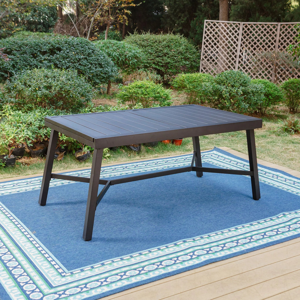 Black Expandable Metal Dining Table O299266