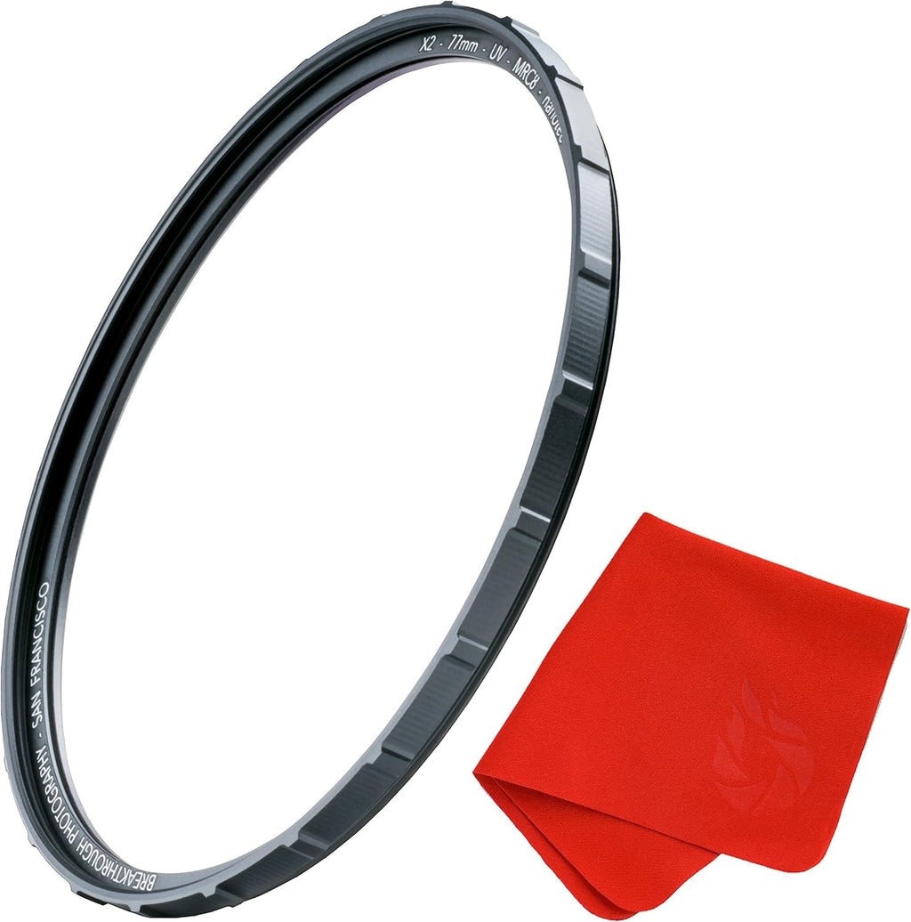 72mm X2 UV Filter for Camera Lenses with Lens Cloth D73746