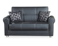 Zen Black Leatherette Loveseat W519