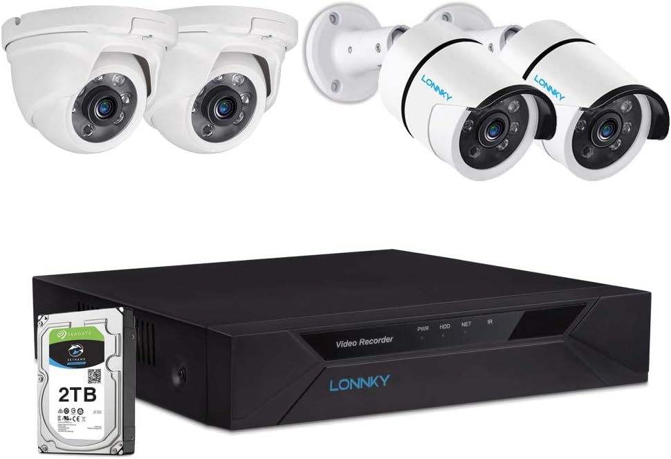 8CH 5MP Lite Surveillance DVR with 2 Bullet Cameras and 2 Dome Cameras (2TB HDD) Y440175
