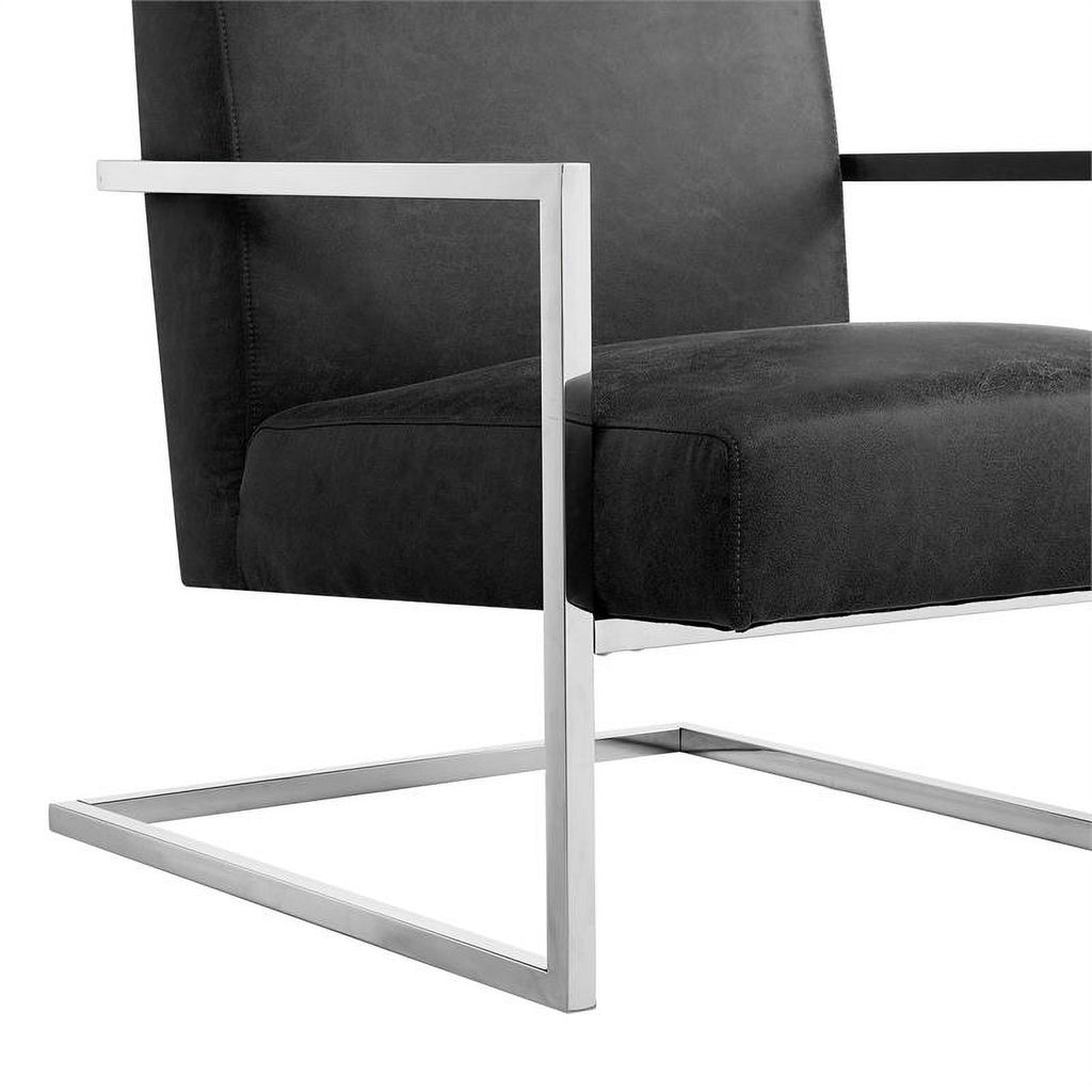 Charcoal Faux Leather Accent Chair X760
