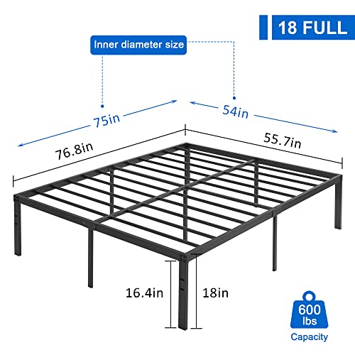 18" Full Size Metal Platform Bed Frame Q969